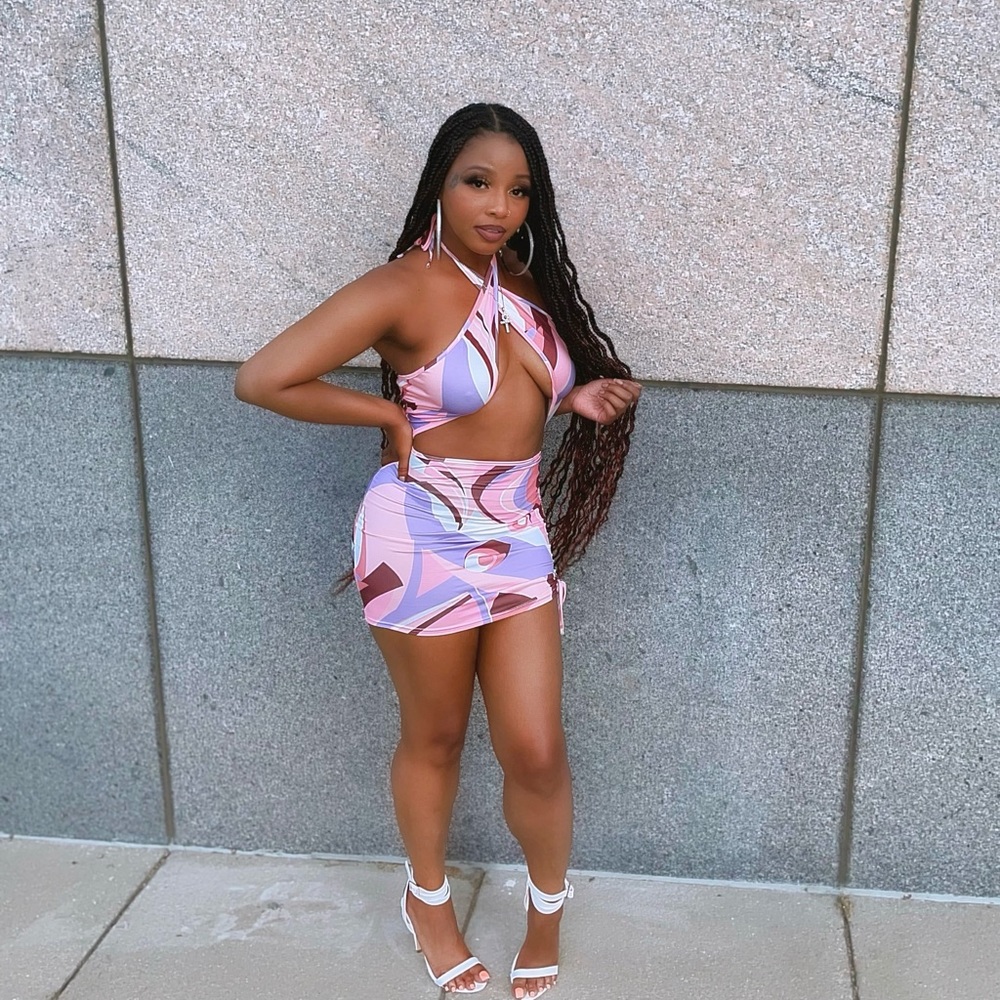 Pink multi dress
